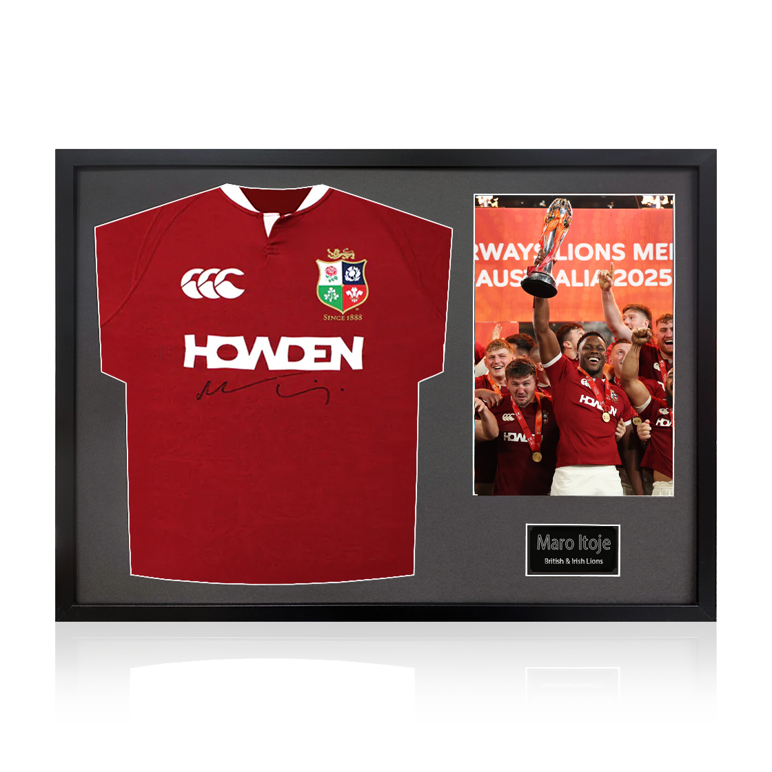 Maro Itoje Signed British & Irish Lions 2025 Shirt Classic Frame