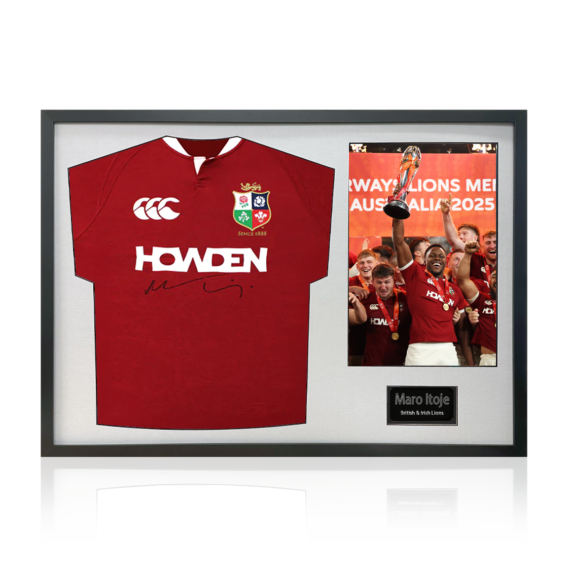 Maro Itoje Signed British & Irish Lions 2025 Shirt Classic Frame