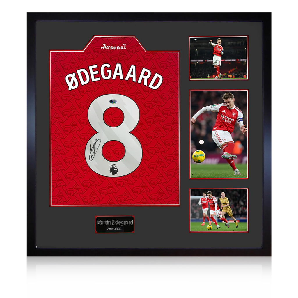 Martin Ødegaard Signed Arsenal Shirt Elite Frame (ACG Cert)