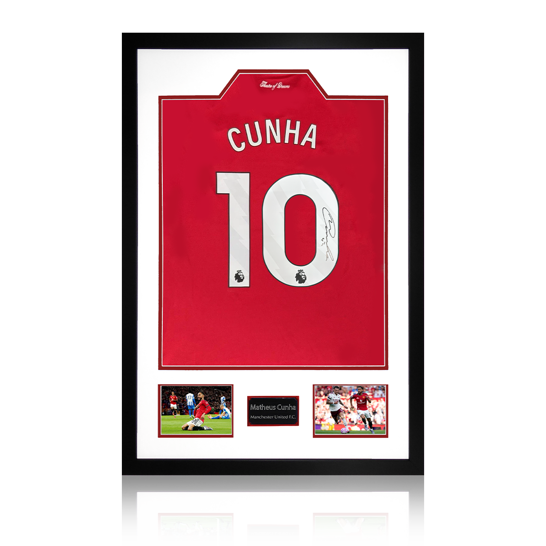 Matheus Cunha Signed Manchester United Shirt Premium Frame (ACG Cert)