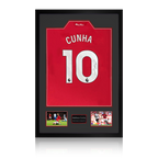 Matheus Cunha Signed Manchester United Shirt Premium Frame (ACG Cert)