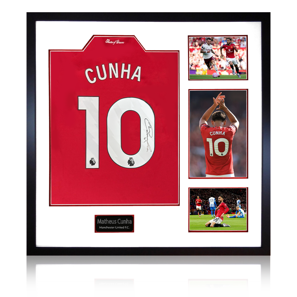 Matheus Cunha Signed Manchester United Shirt Elite Frame (ACG Cert)