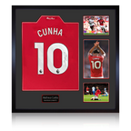 Matheus Cunha Signed Manchester United Shirt Elite Frame (ACG Cert)