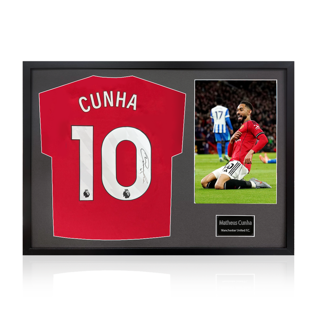 Matheus Cunha Signed Manchester United Shirt Classic Frame (ACG Cert)