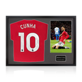 Matheus Cunha Signed Manchester United Shirt Classic Frame (ACG Cert)