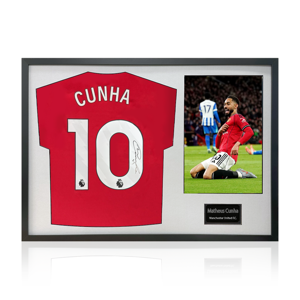 Matheus Cunha Signed Manchester United Shirt Classic Frame (ACG Cert)