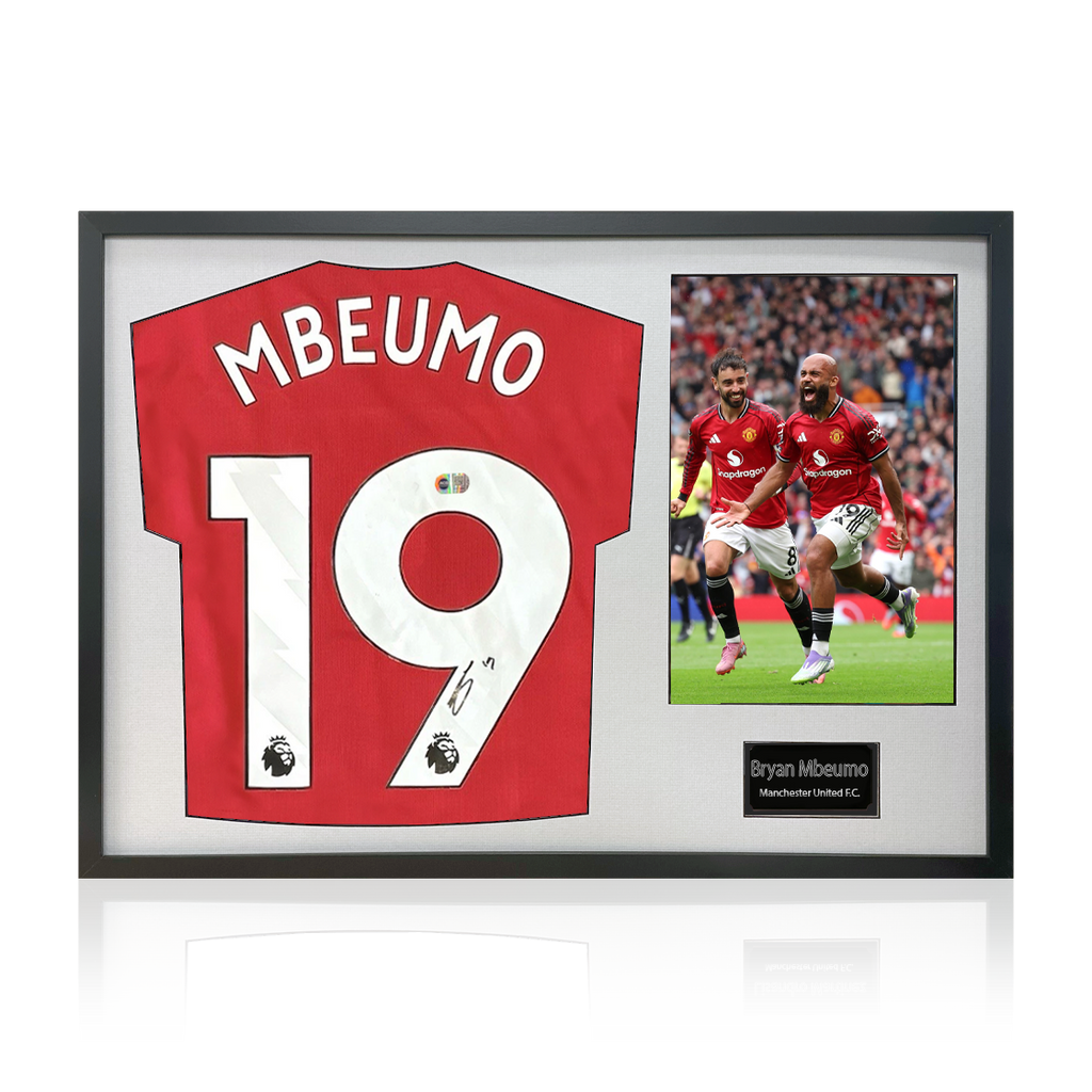 Bryan Mbeumo Signed Manchester United Shirt Classic Frame (ACG Cert)