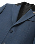Men's 3/4 Long Overcoat Jacket Herringbone Tweed Coat Peaky Blinders