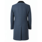 Men's 3/4 Long Overcoat Jacket Herringbone Tweed Coat Peaky Blinders