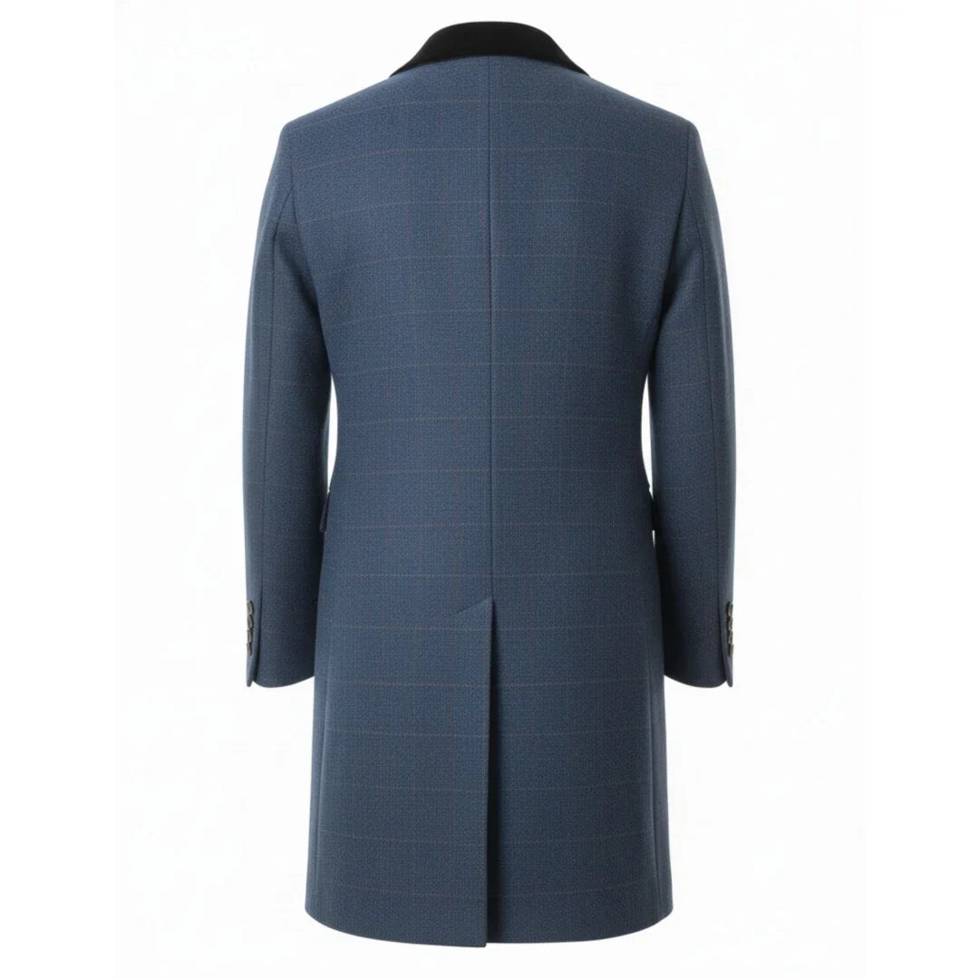 Men's 3/4 Long Overcoat Jacket Herringbone Tweed Coat Peaky Blinders