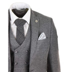 STZ34 - Men's Wool 3 Piece Suit Double Breasted Waistcoat Tweed 1920s