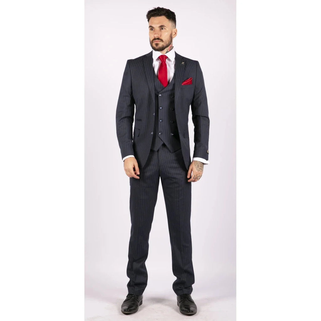 STZ41 - Men's 3 Piece Suit Gatsby 1920s Gangster Pinstripe
