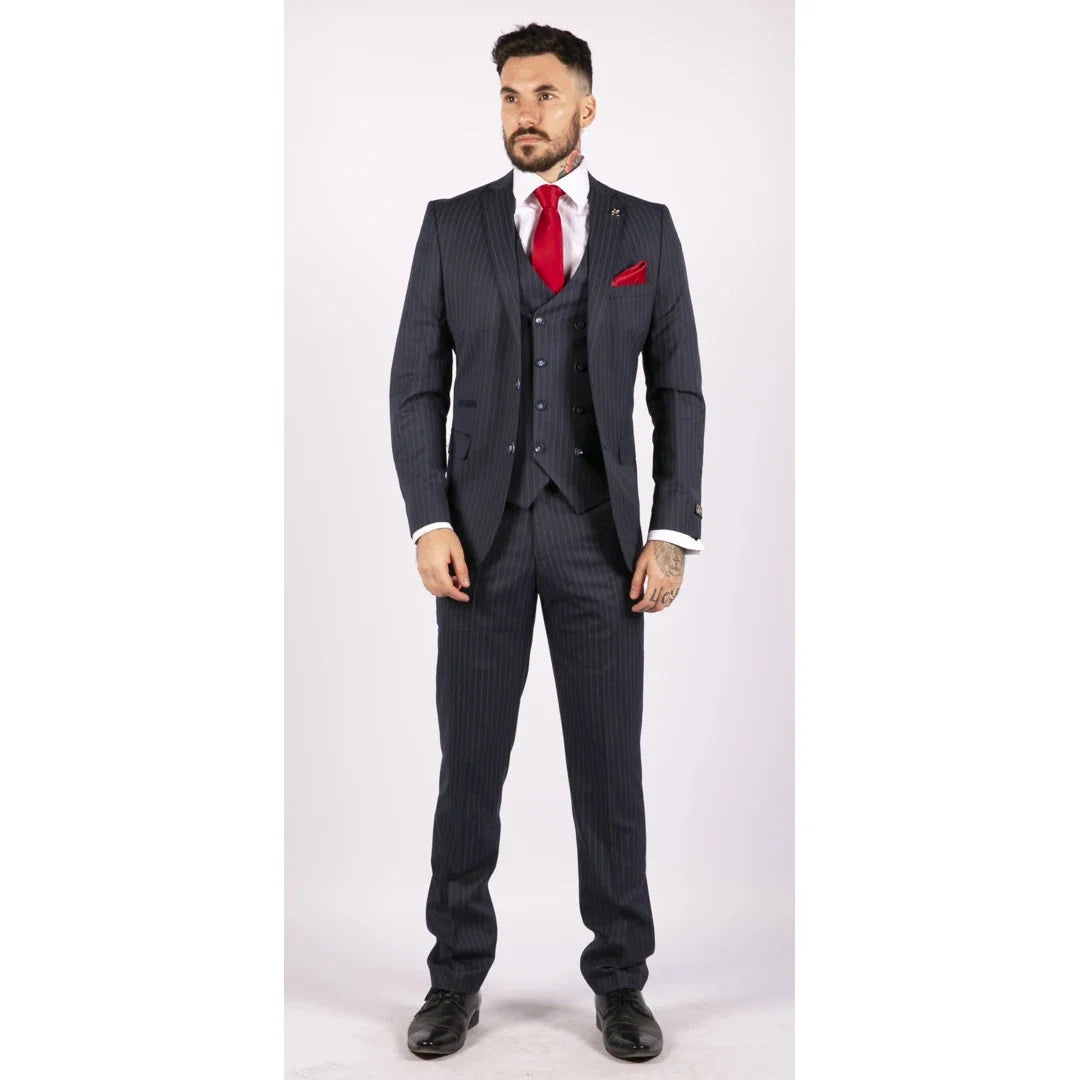 STZ41 - Men's 3 Piece Suit Gatsby 1920s Gangster Pinstripe