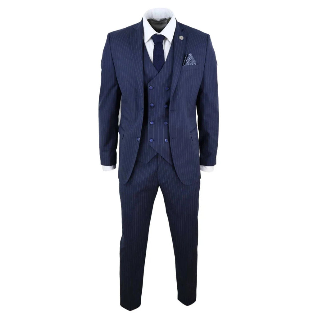 STZ41 - Men's 3 Piece Suit Gatsby 1920s Gangster Pinstripe