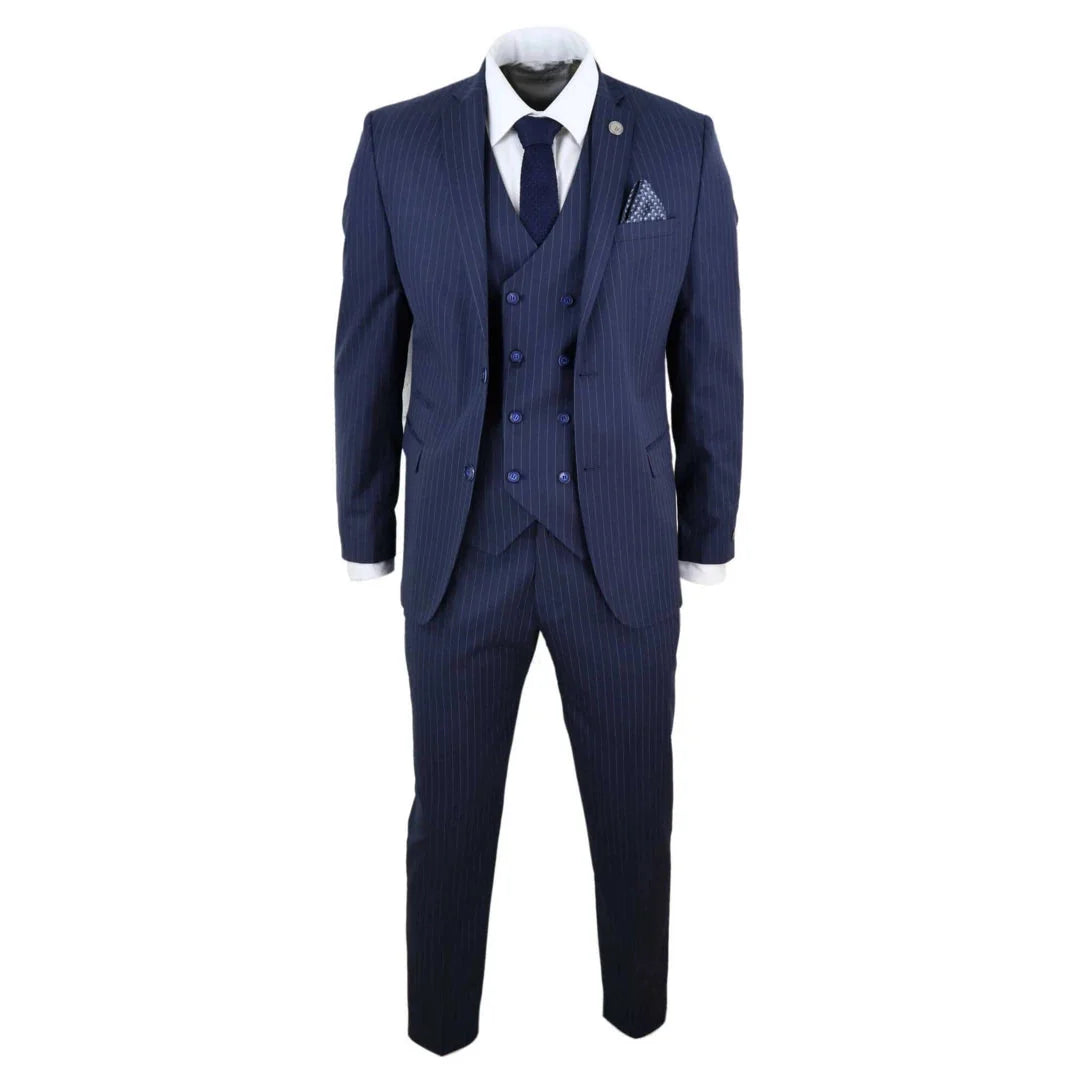 STZ41 - Men's 3 Piece Suit Gatsby 1920s Gangster Pinstripe