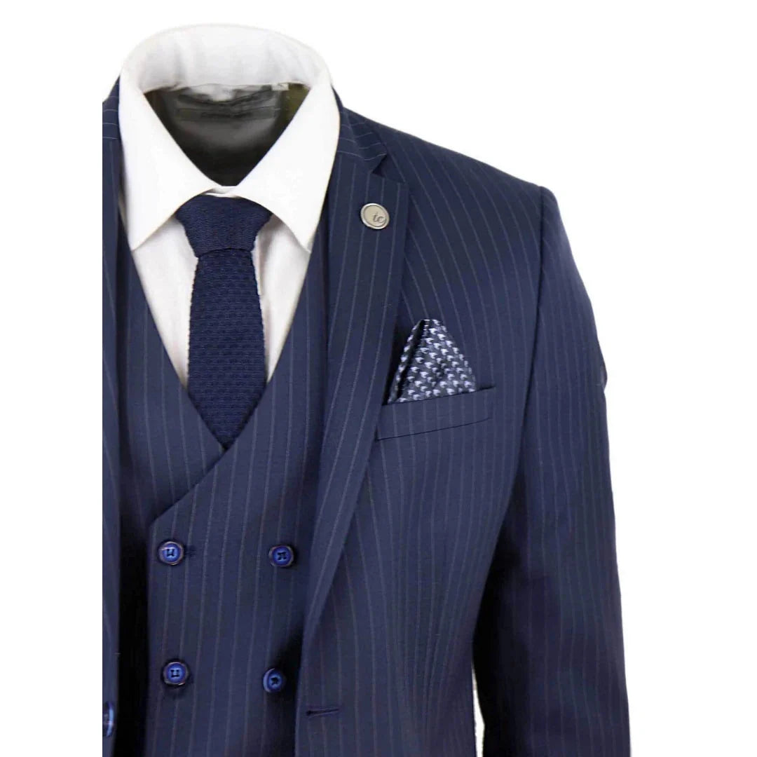 STZ41 - Men's 3 Piece Suit Gatsby 1920s Gangster Pinstripe
