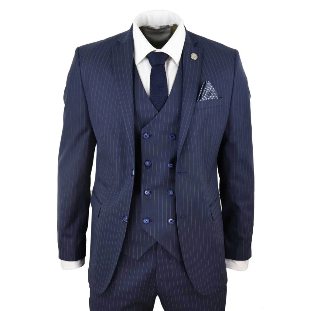 STZ41 - Men's 3 Piece Suit Gatsby 1920s Gangster Pinstripe