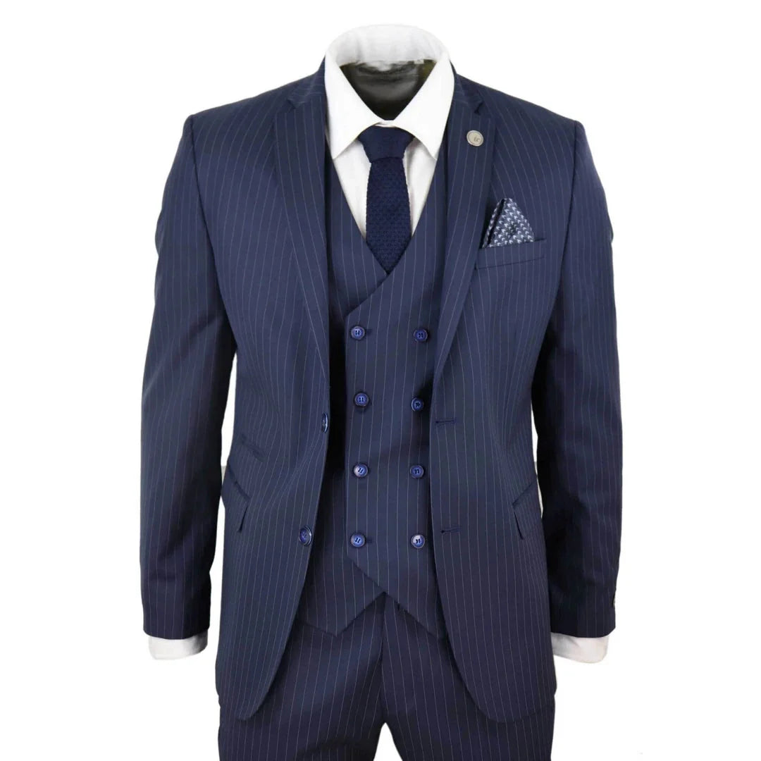 STZ41 - Men's 3 Piece Suit Gatsby 1920s Gangster Pinstripe
