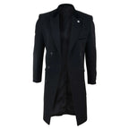 Men's 3/4 Long Double Breasted Overcoat Jacket Wool Coat Peaky Blinders