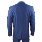 Sal-Yaica - Men's 4 Piece Wedding Suit Groom Shawl Collar Blue Cravat