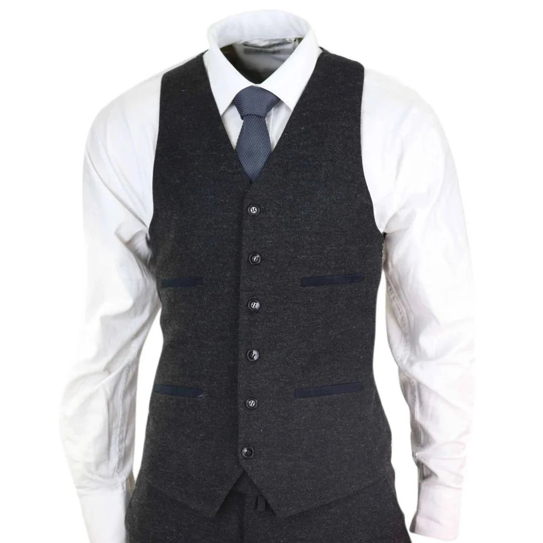 STZ22 - Men's Wool Tweed Suit 3 Piece Authentic 1920s Classic