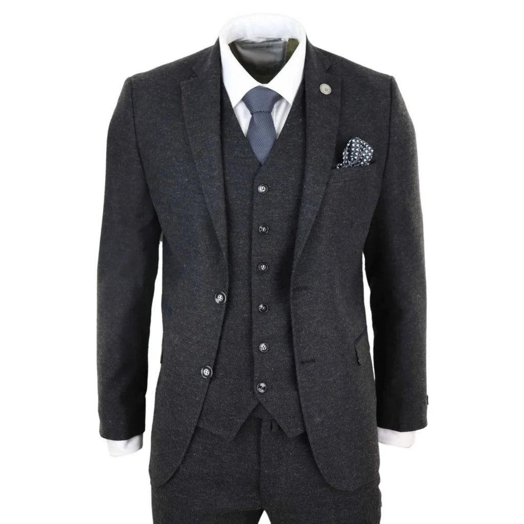 STZ22 - Men's Wool Tweed Suit 3 Piece Authentic 1920s Classic