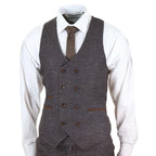 STZ32 - Men's Wool 3 Piece Suit Double Breasted Waistcoat Tweed 1920s