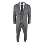 AK-10 - Men's Classic 3 Piece Suit Prince Of Wales Check Wedding