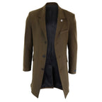 Men's 3/4 Long Overcoat Jacket Wool Feel Coat Blinders