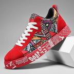 Mens Breathable Casual Sports Shoes Colourful Print Graphic Skateboard Trainers