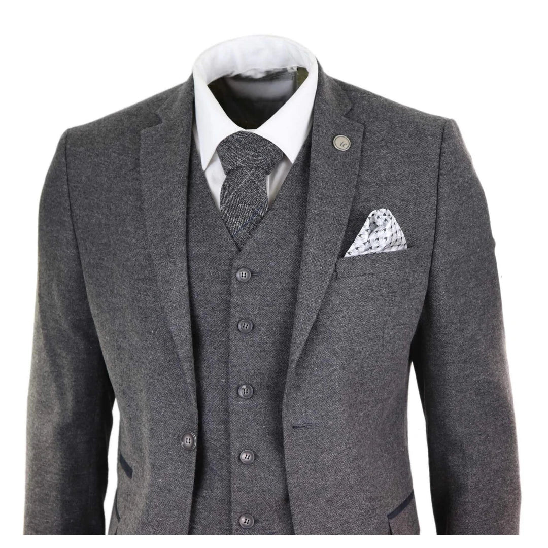 STZ23 - Men's Wool Tweed Suit 3 Piece Authentic 1920s Classic