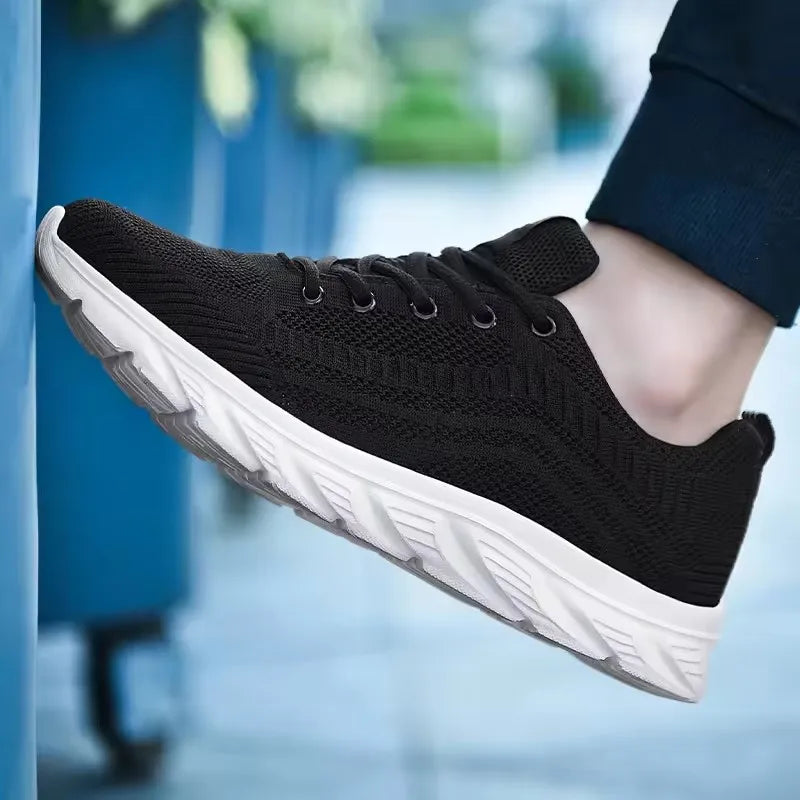 Men's Running Shoes Breathable Mesh Trainers Lace-Up Casual Walking Sneakers
