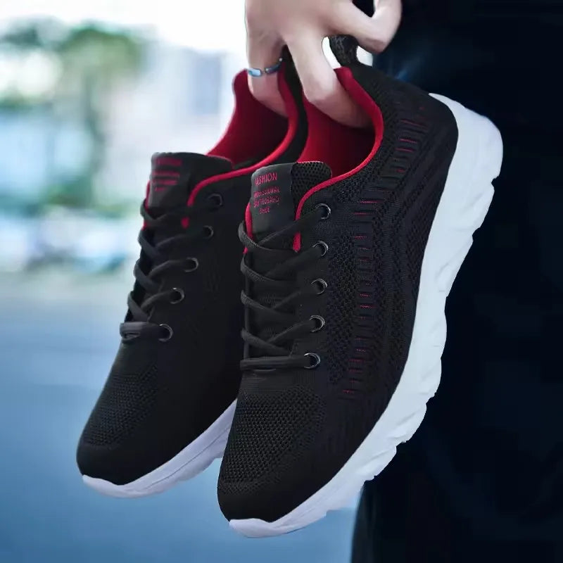 Men's Running Shoes Breathable Mesh Trainers Lace-Up Casual Walking Sneakers
