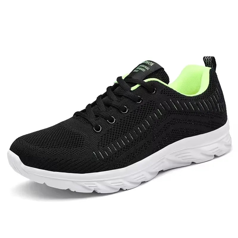 Men's Running Shoes Breathable Mesh Trainers Lace-Up Casual Walking Sneakers