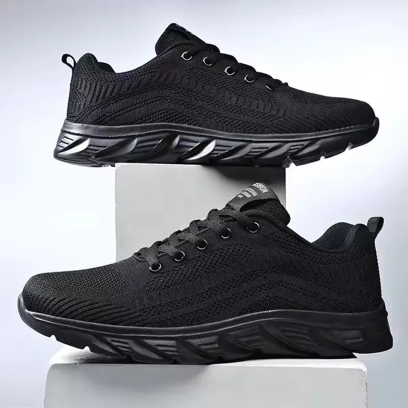 Men's Running Shoes Breathable Mesh Trainers Lace-Up Casual Walking Sneakers