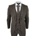 STZ31A - Men's Wool 3 Piece Suit Double Breast Waistcoat Tweed Blinders Classic 1920s Oak
