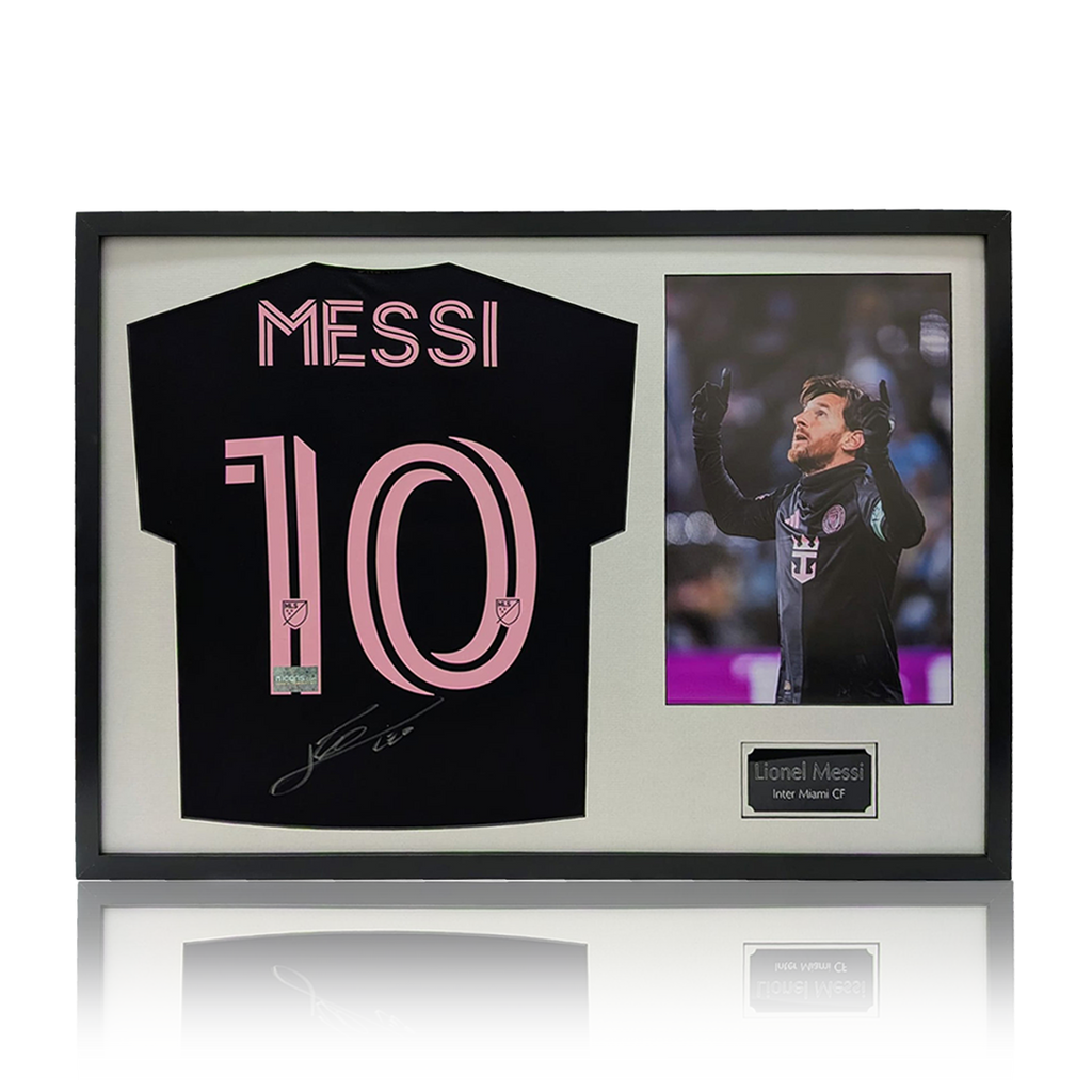 Lionel Messi Signed Inter Miami CF Away Shirt Classic Frame