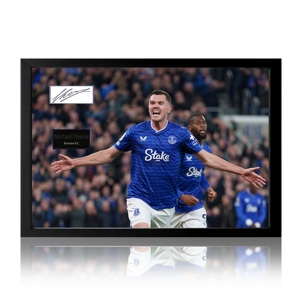 Michael Keane Signed Everton Plaque Iconic Frame