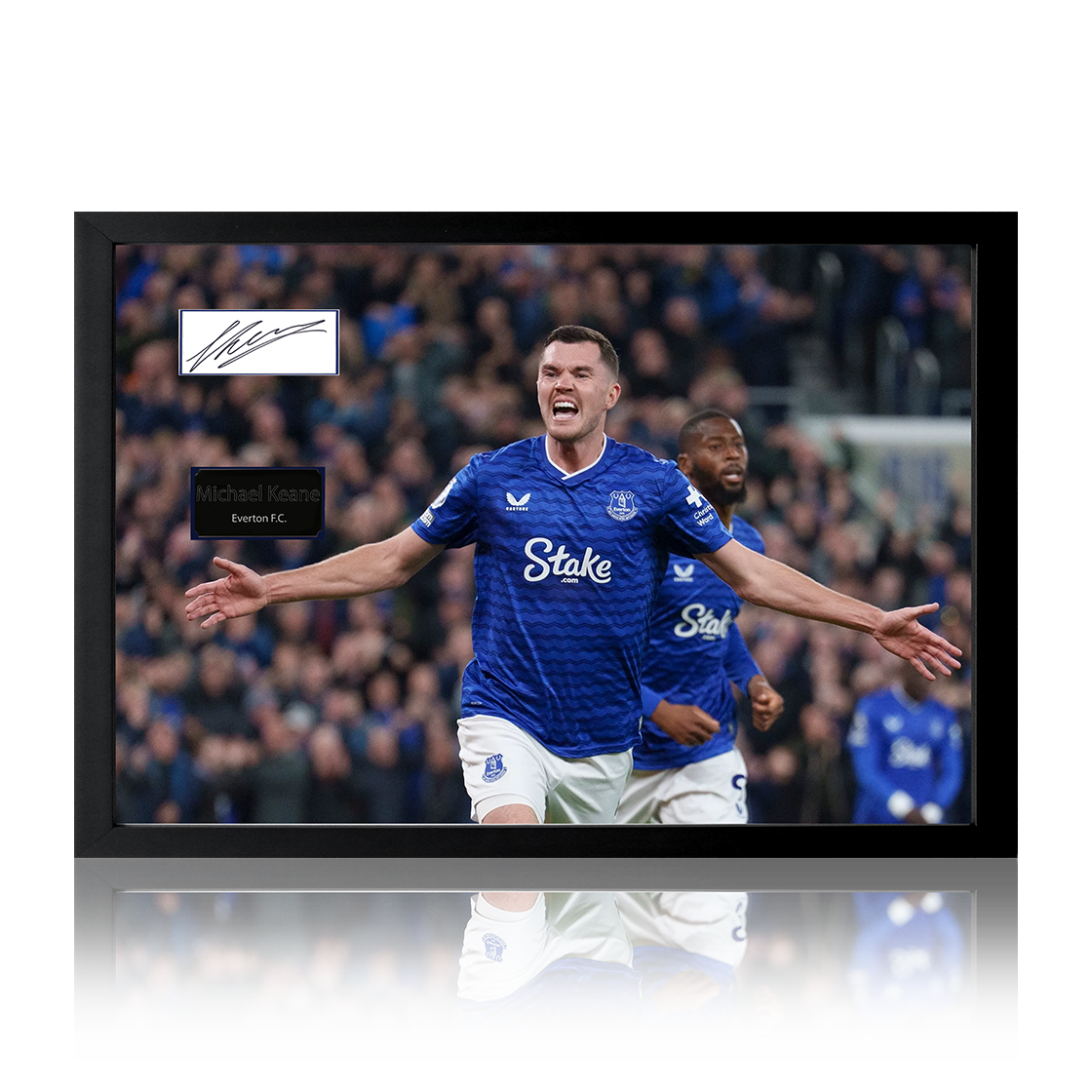 Michael Keane Signed Everton Plaque Iconic Frame