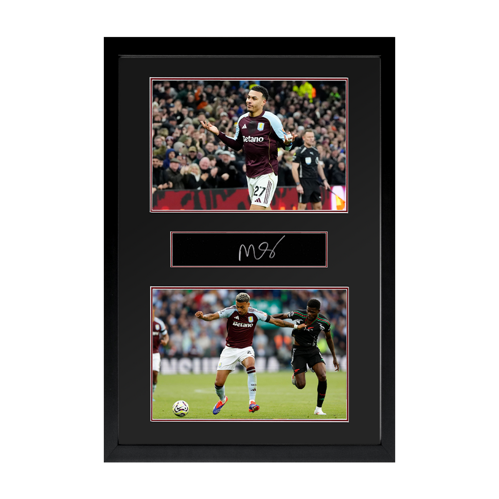 Morgan Rogers Signed Aston Villa Plaque Iconic Frame