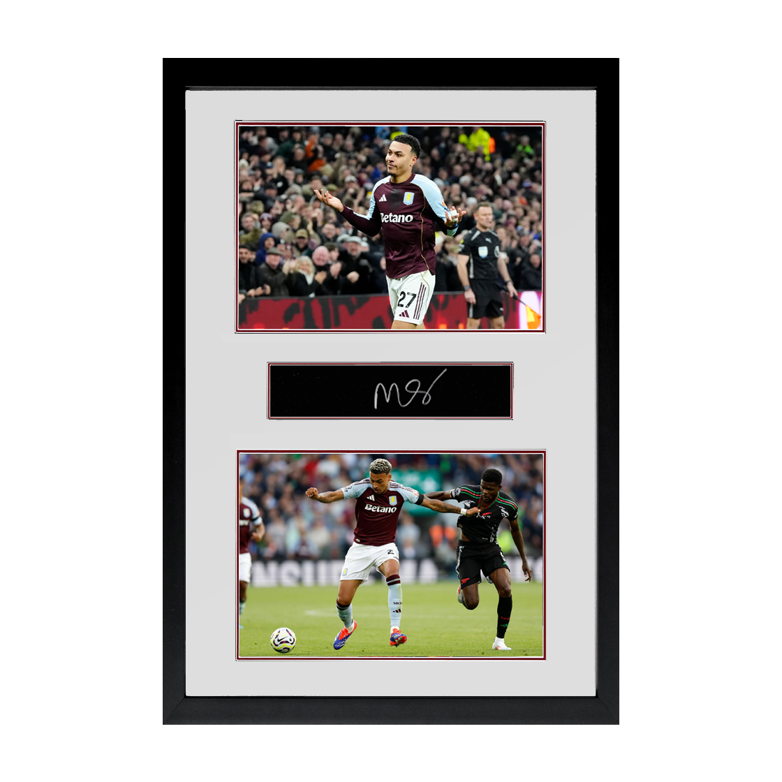 Morgan Rogers Signed Aston Villa Plaque Iconic Frame
