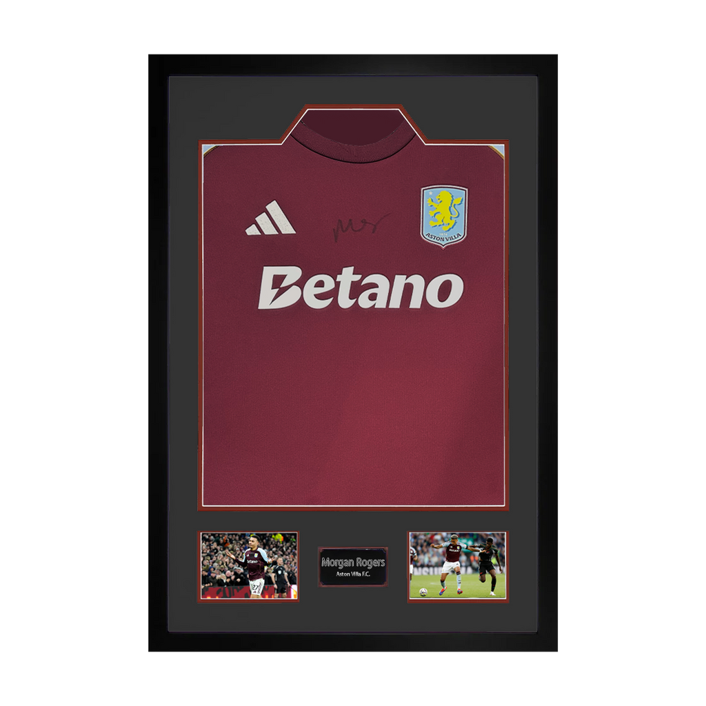 Morgan Rogers Signed Aston Villa Shirt Premium Frame