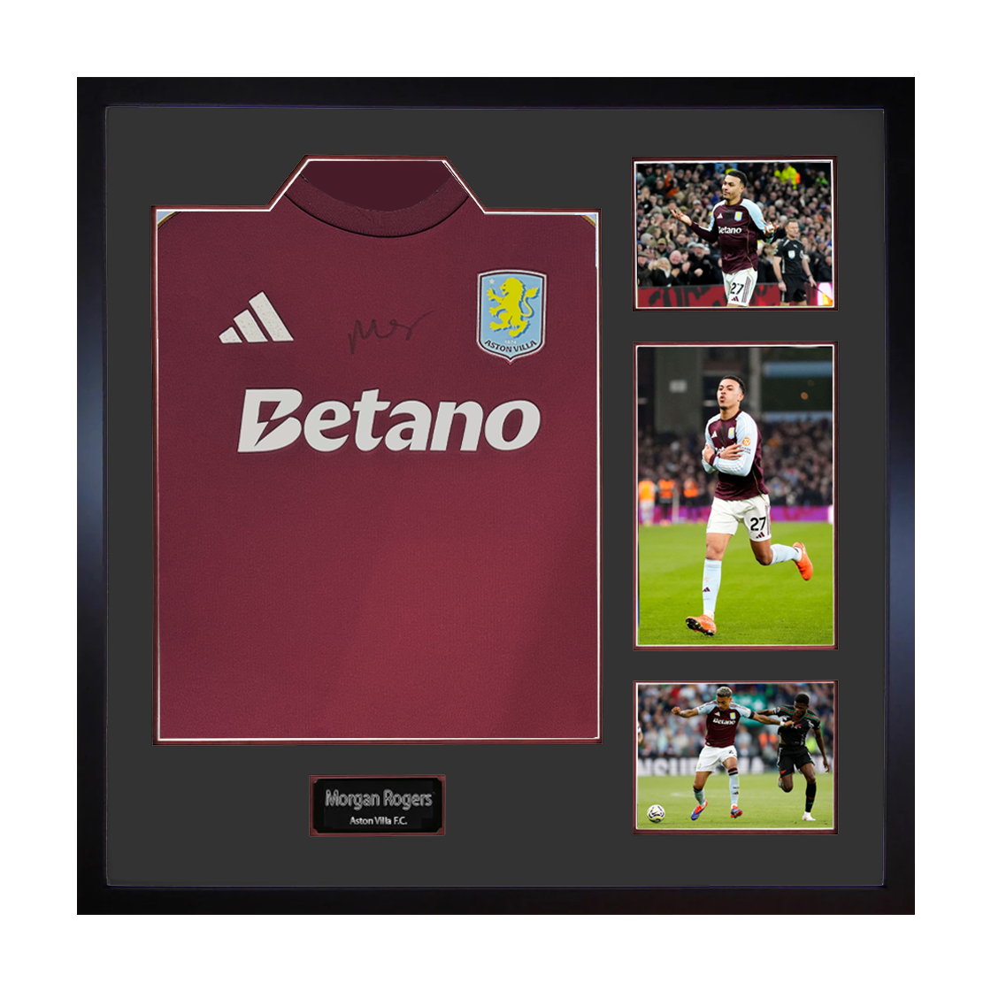 Morgan Rogers Signed Aston Villa Shirt Elite Frame