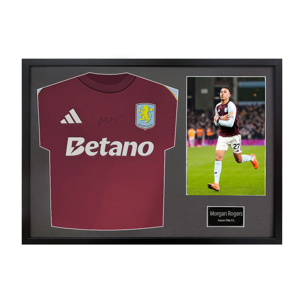 Morgan Rogers Signed Aston Villa Shirt Classic Frame