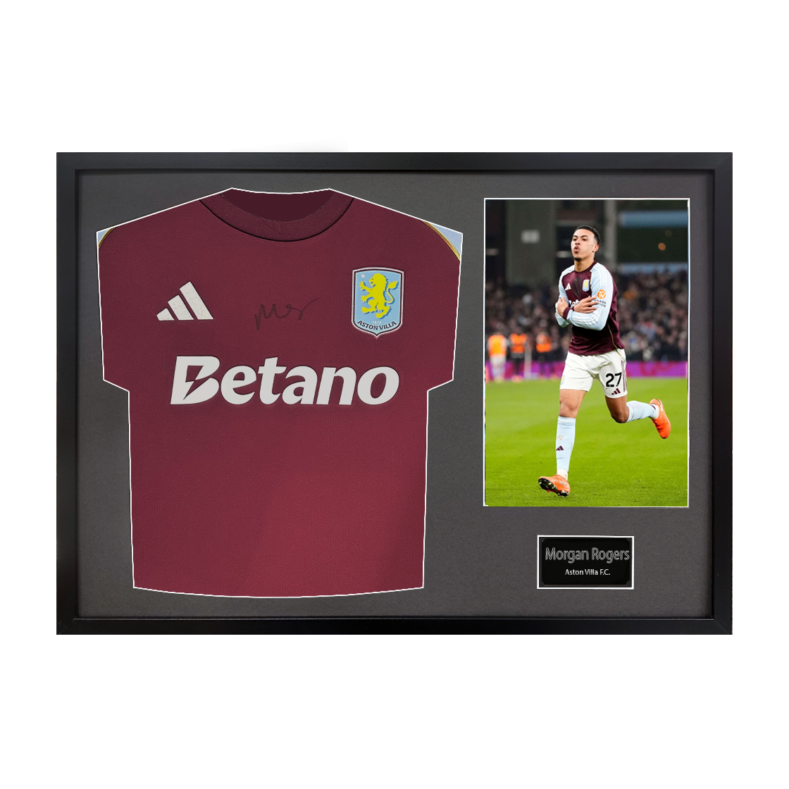 Morgan Rogers Signed Aston Villa Shirt Classic Frame