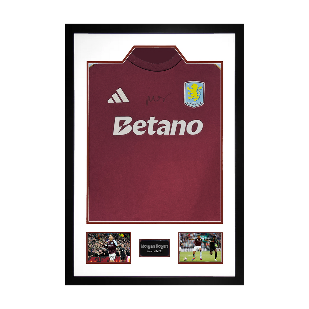Morgan Rogers Signed Aston Villa Shirt Premium Frame