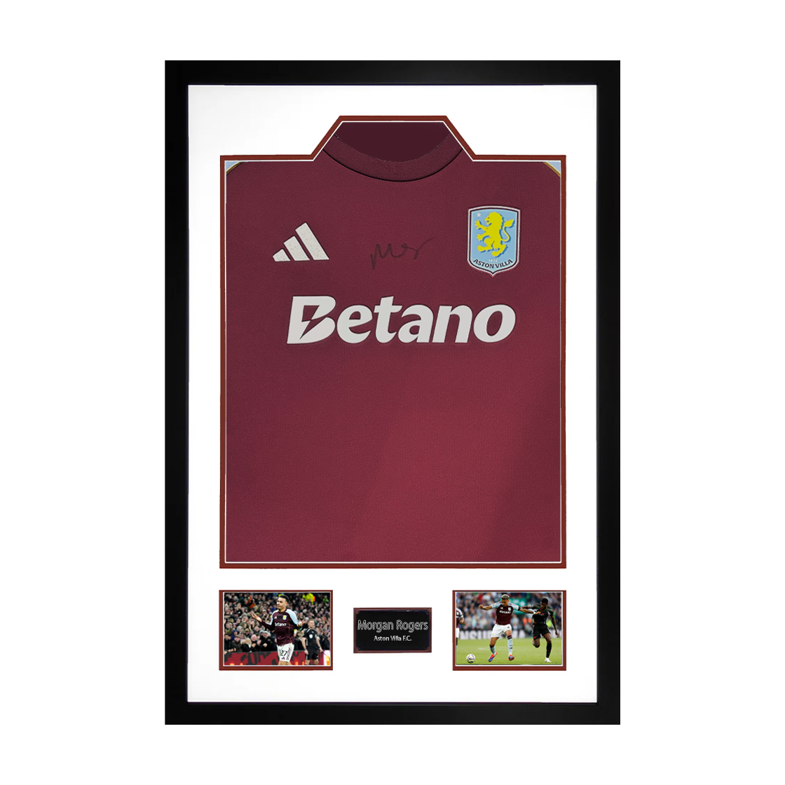 Morgan Rogers Signed Aston Villa Shirt Premium Frame