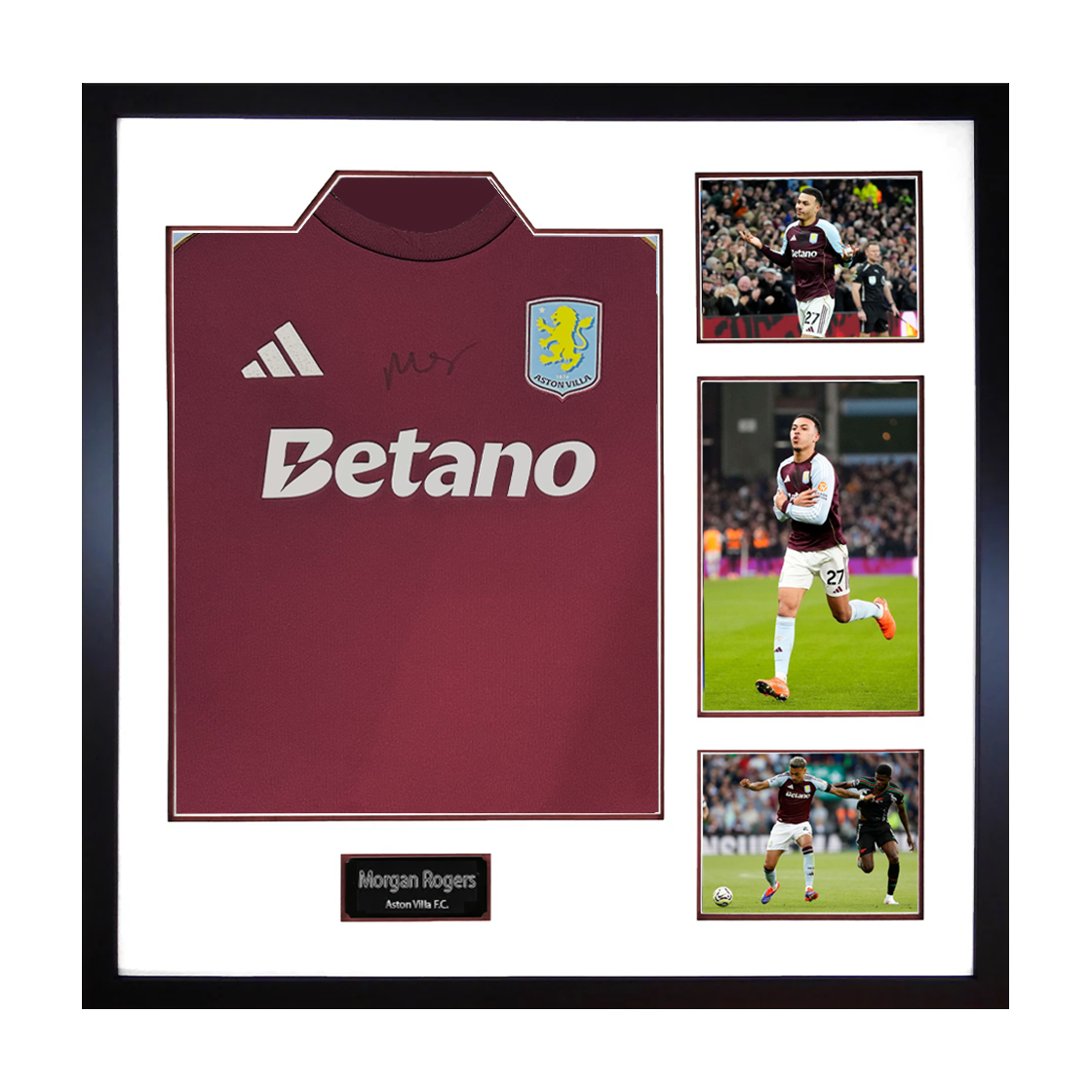 Morgan Rogers Signed Aston Villa Shirt Elite Frame