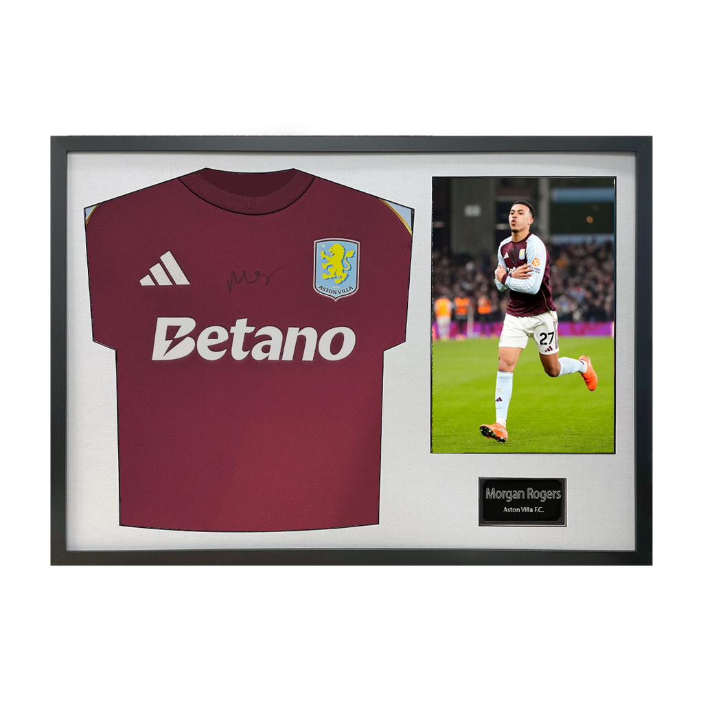 Morgan Rogers Signed Aston Villa Shirt Classic Frame