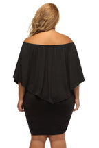 Multi-way Layered Ruffle Black Mini Plus Size Party Dress